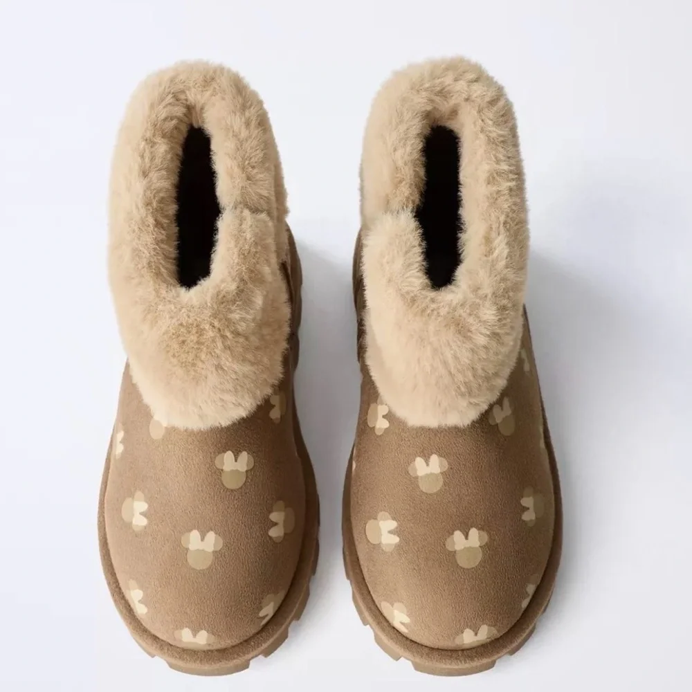 Zara‎ Disney Minnie Mouse Toddler Girls Faux Fur Boots Sz 9.5 NWT